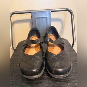 Rockport Cobb Hill Mary Jane Flats Black Leather Comfort Shoes Size 8